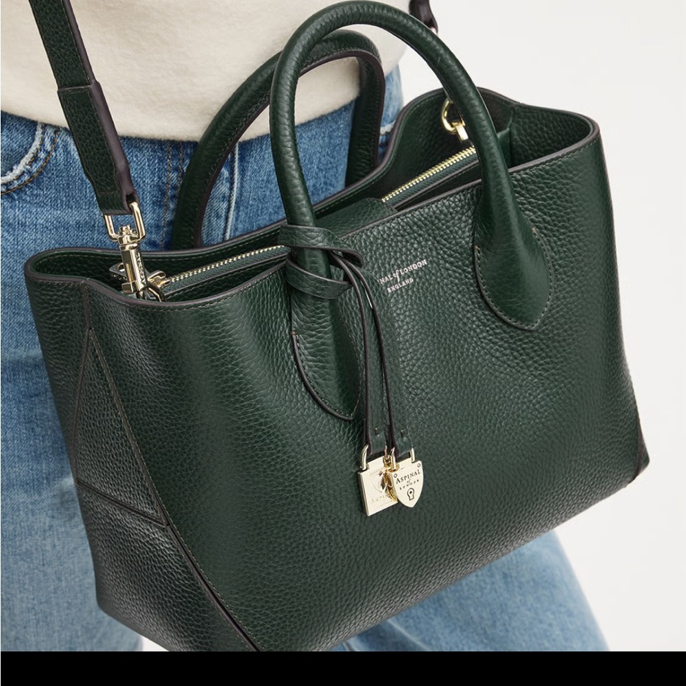 Aspinal of London Midi Tote — Olive Color — Excellent Condition — w/ Dust Bag - Picture 14 of 14